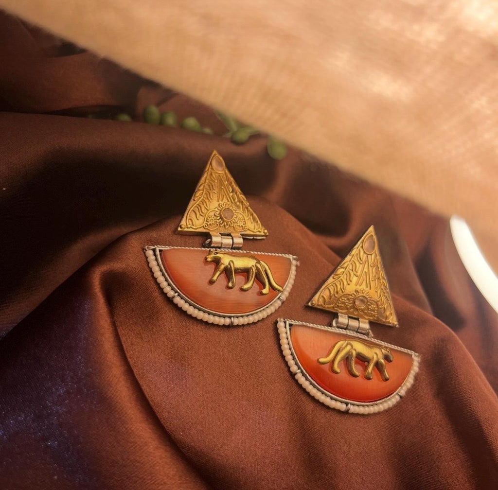 Sabyasachi Inspired Oxidised Golden Antique finish Premium Earrings | Trendy Collection