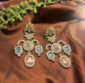 Sabyasachi Inspired Multicolour Earrings: Silver Finish Bridal Jewelry