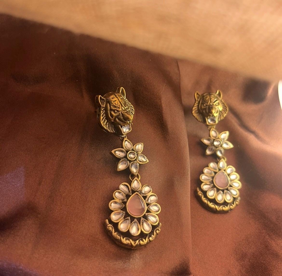 Oxidized Gold Finish Earrings: Sabyasachi Inspired Bridal Jewelry
