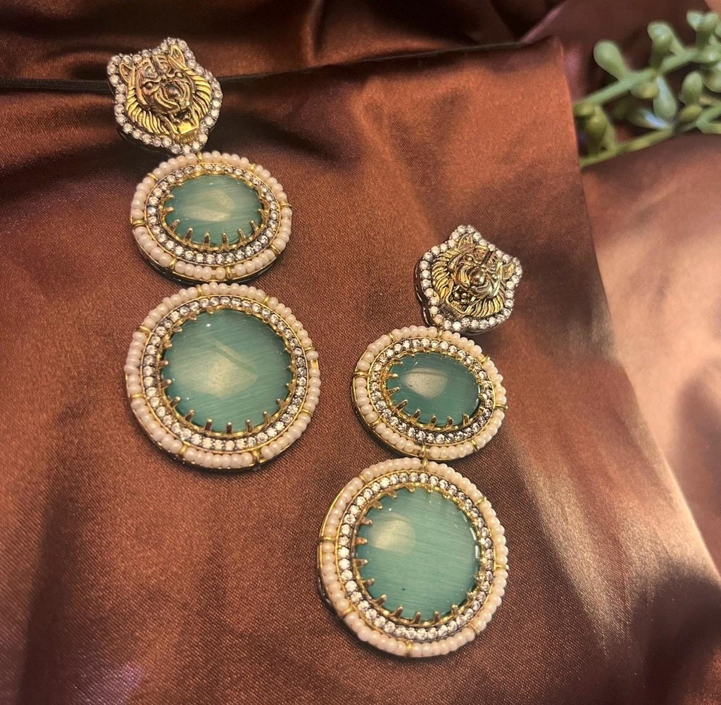 Sabyasachi Inspired soft Green Premium Earrings| Golden finish | Trendy Bridal Collection