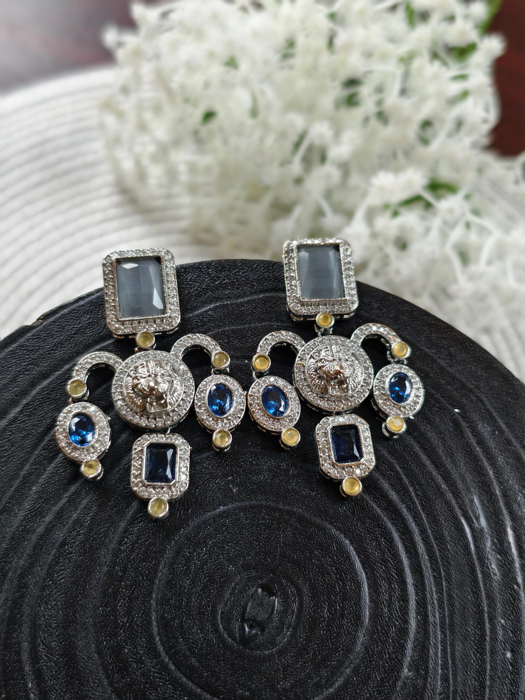 Sabyasachi Inspired Earrings: Antique Gold Finish, Silver Plated
