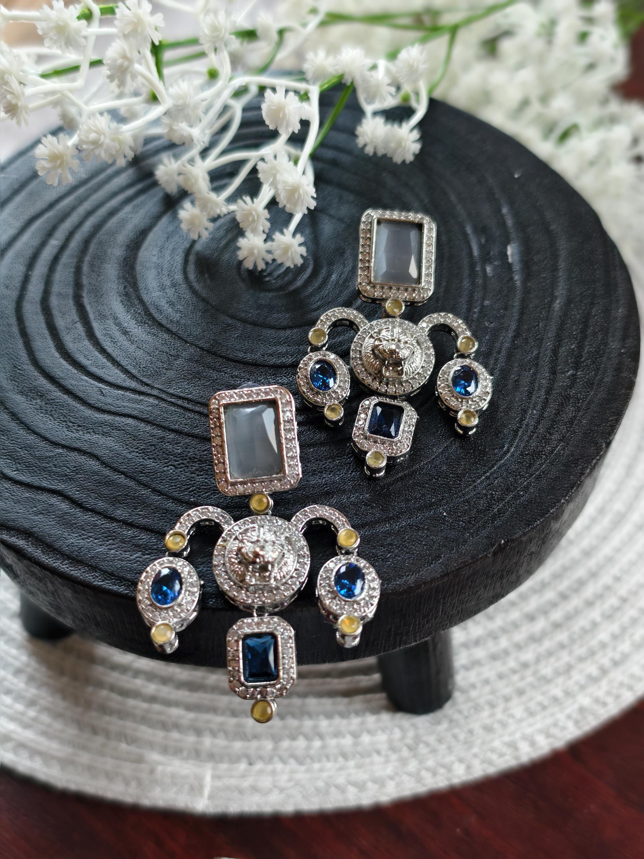 Sabyasachi Inspired Earrings: Antique Gold Finish, Silver Plated