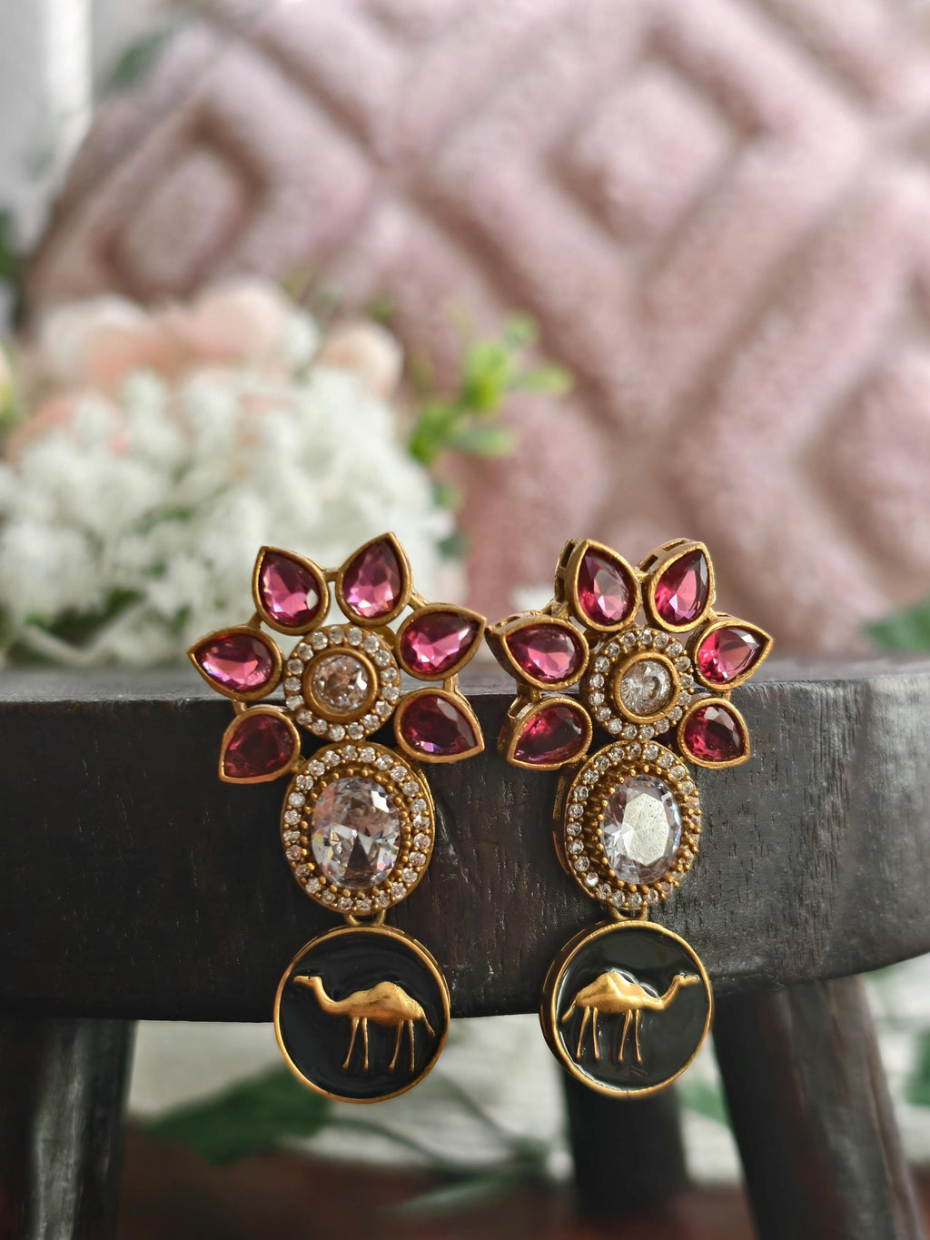 Sabyasachi Inspired Golden Earrings: Indian Jewelry Collection