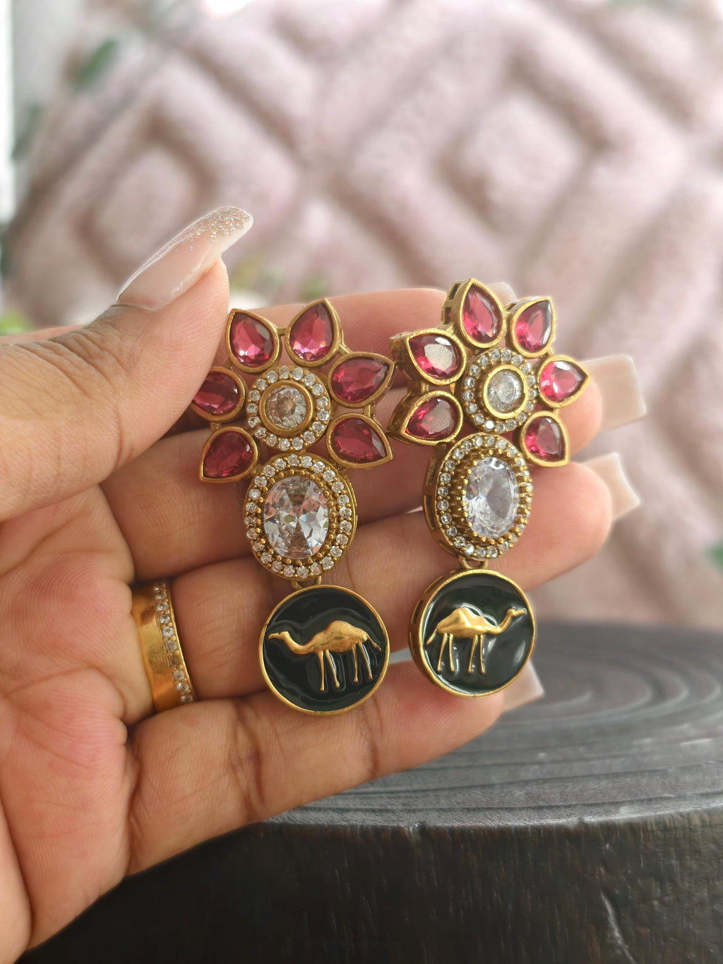 Sabyasachi Inspired Golden Earrings: Indian Jewelry Collection