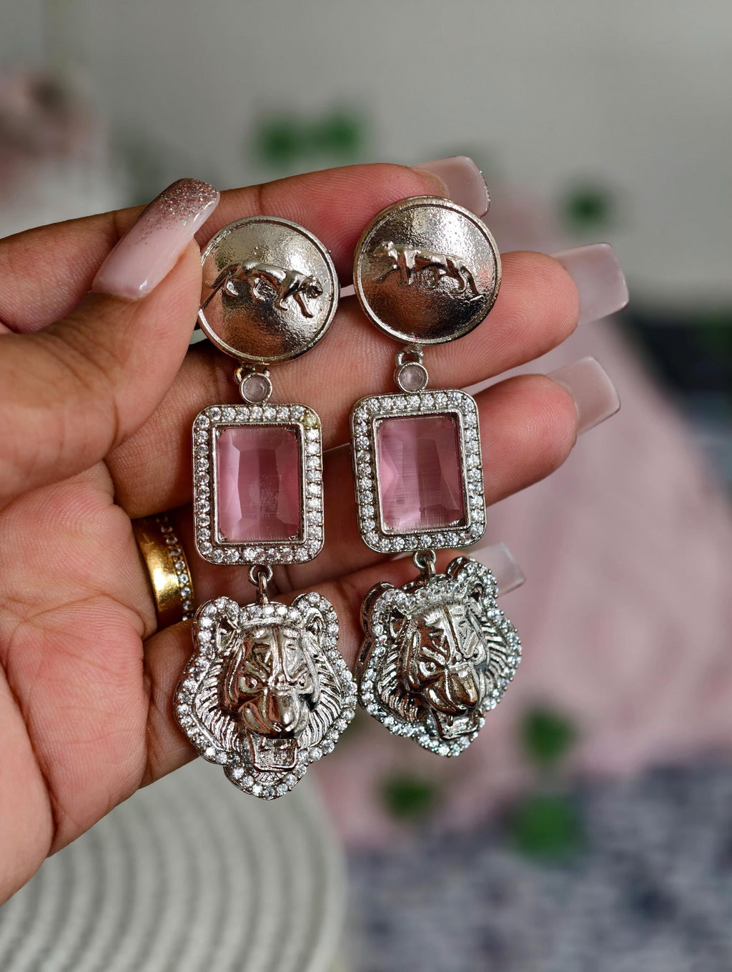 Sabyasachi Inspired Silver Finish Earrings: Indian Jewelry
