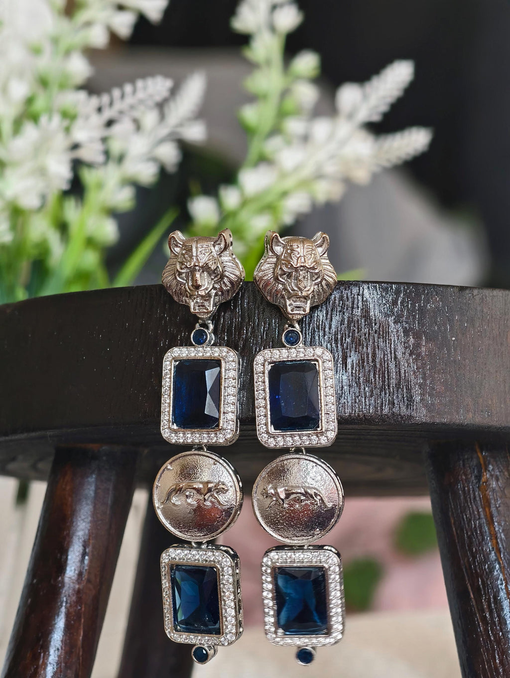 Sabyasachi Inspired Silver Finish Earrings: Indian Jewelry
