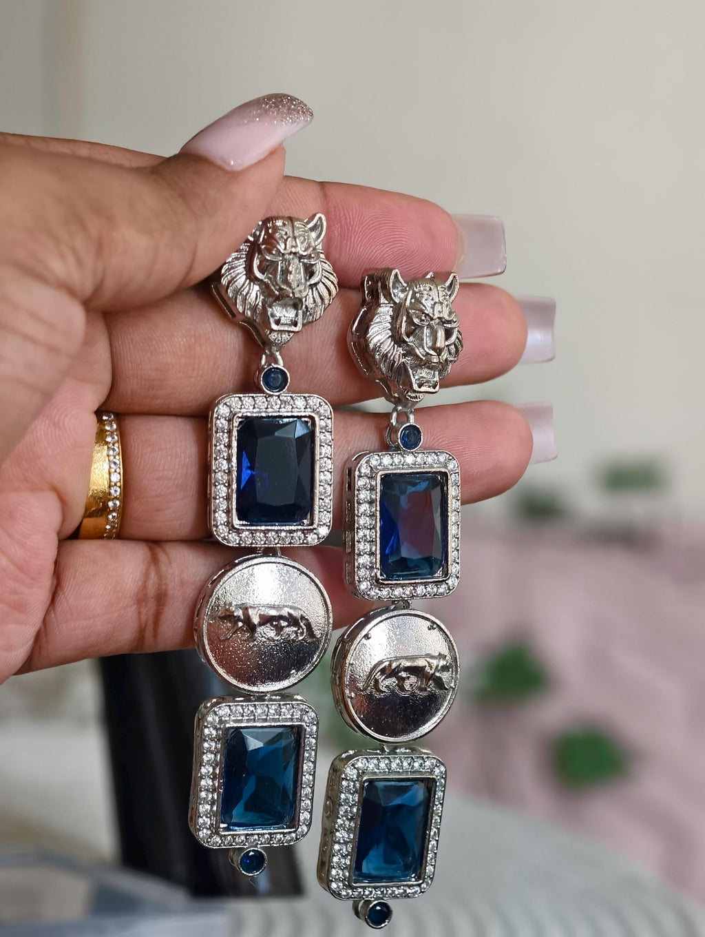 Sabyasachi Inspired Silver Finish Earrings: Indian Jewelry