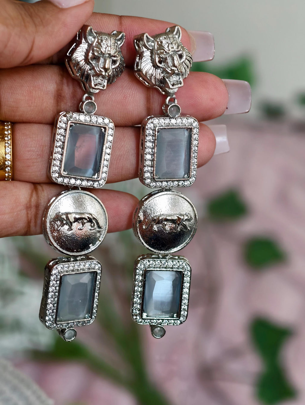 Sabyasachi Inspired Silver Finish Earrings: Indian Jewelry