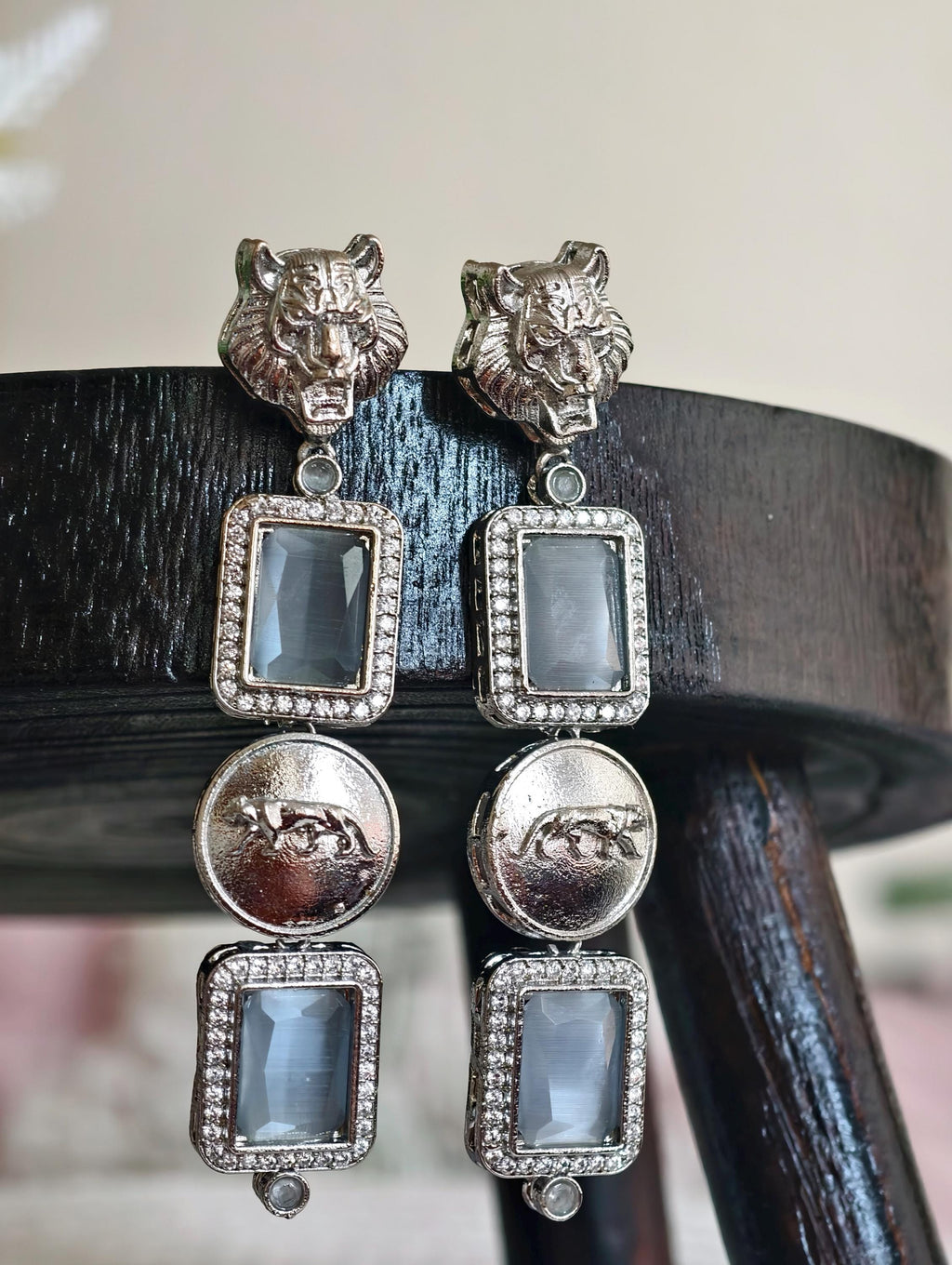 Sabyasachi Inspired Silver Finish Earrings: Indian Jewelry