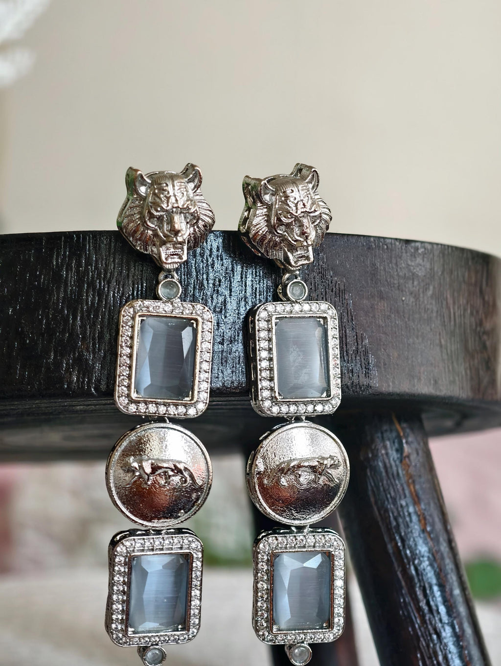Sabyasachi Inspired Silver Finish Earrings: Indian Jewelry
