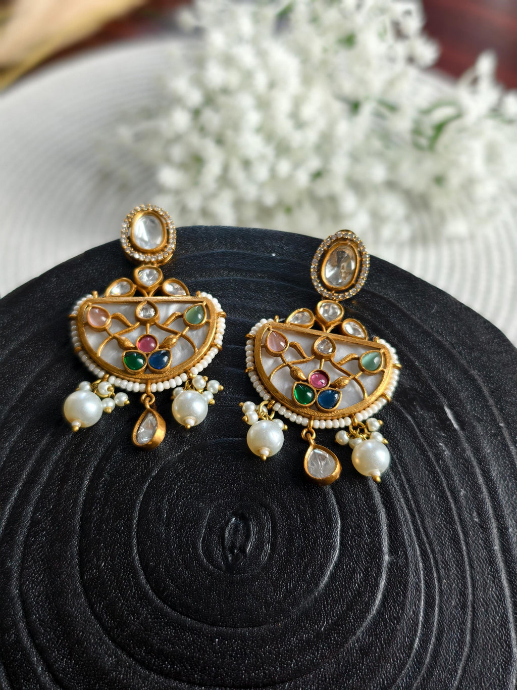Kundan Neckset with detailed trendy design with earrings  | Indian Jewellery
