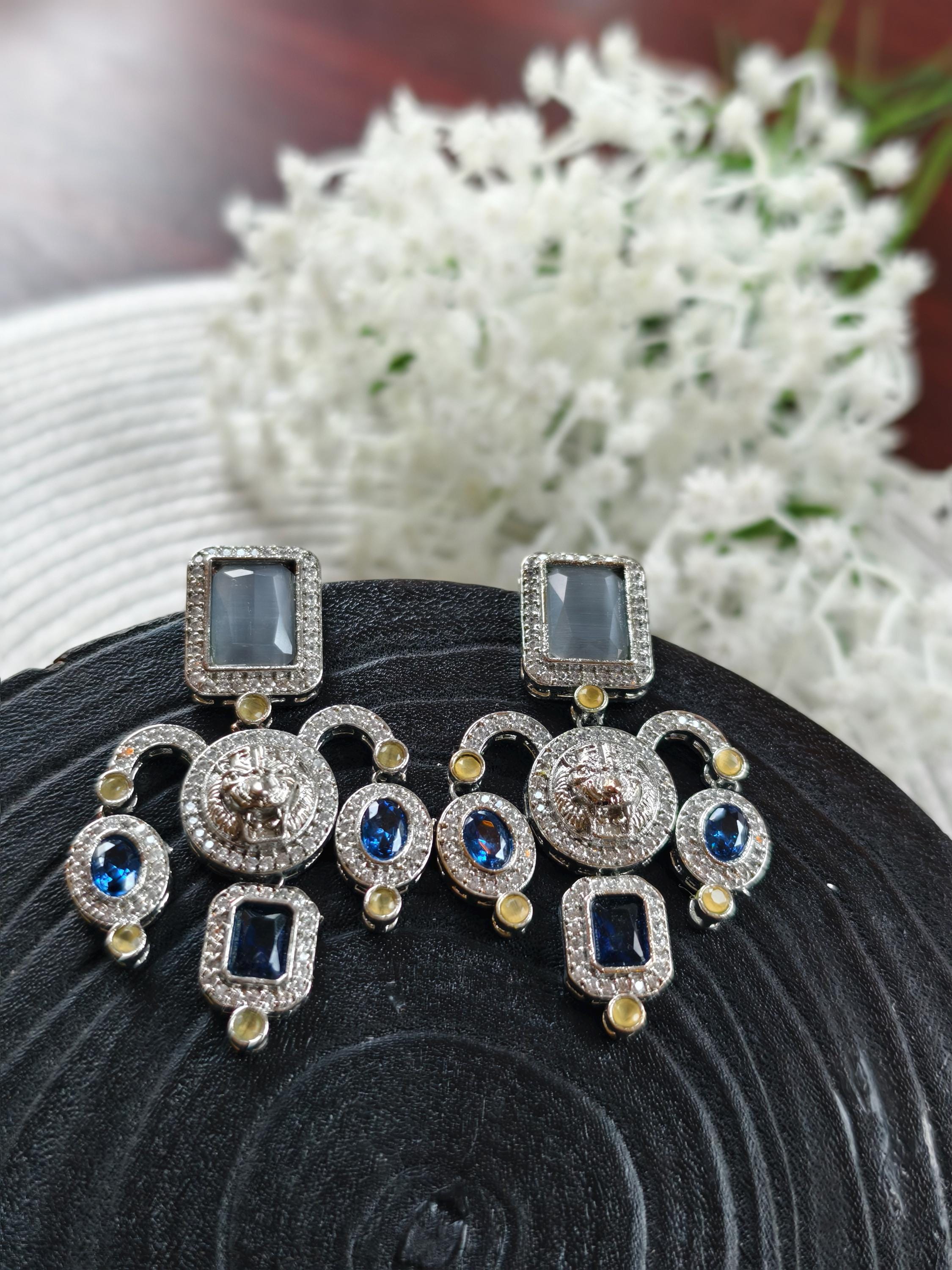 Sabyasachi Inspired Earrings: Antique Gold Finish, Silver Plated
