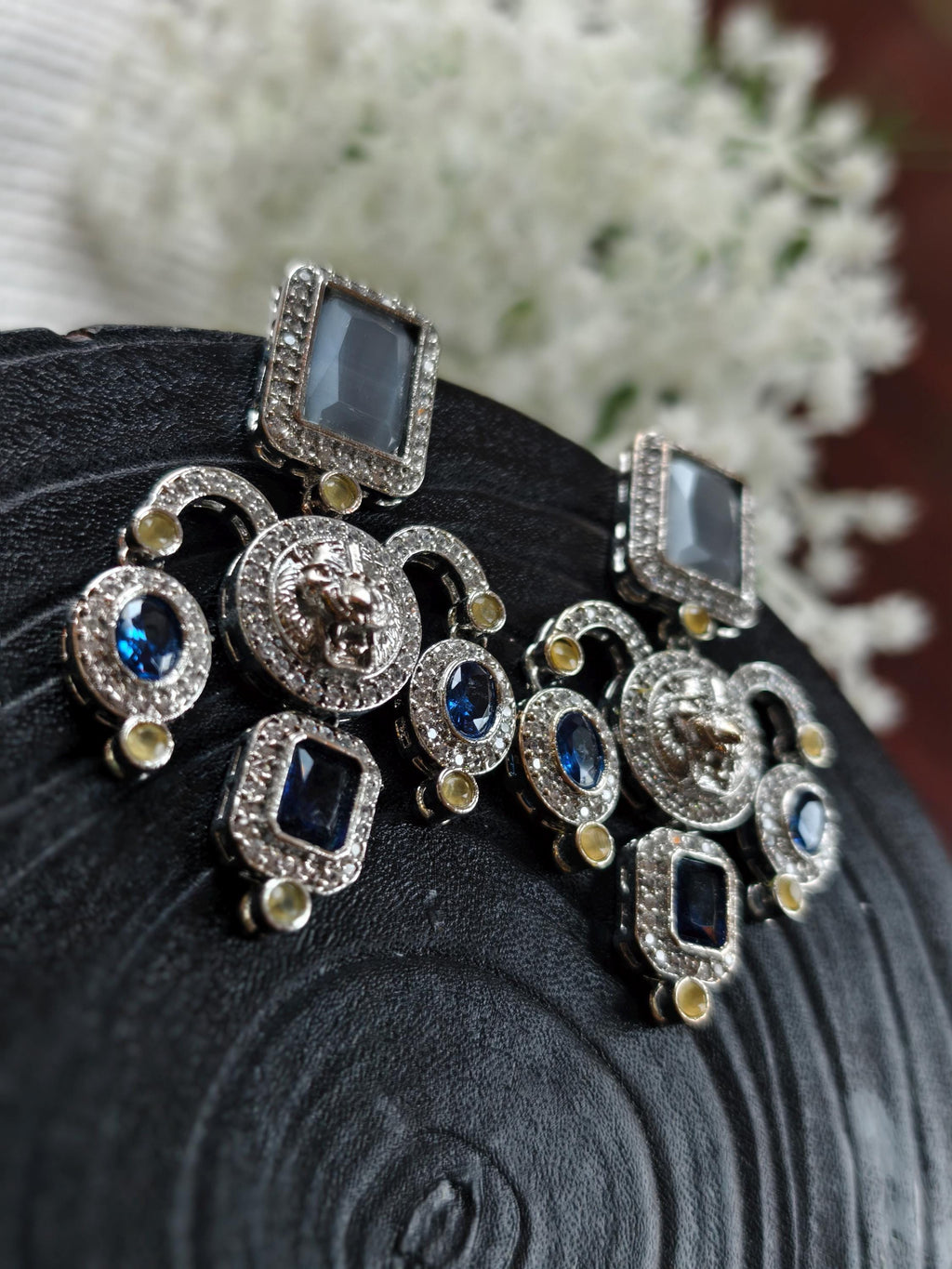 Sabyasachi Inspired Earrings: Antique Gold Finish, Silver Plated