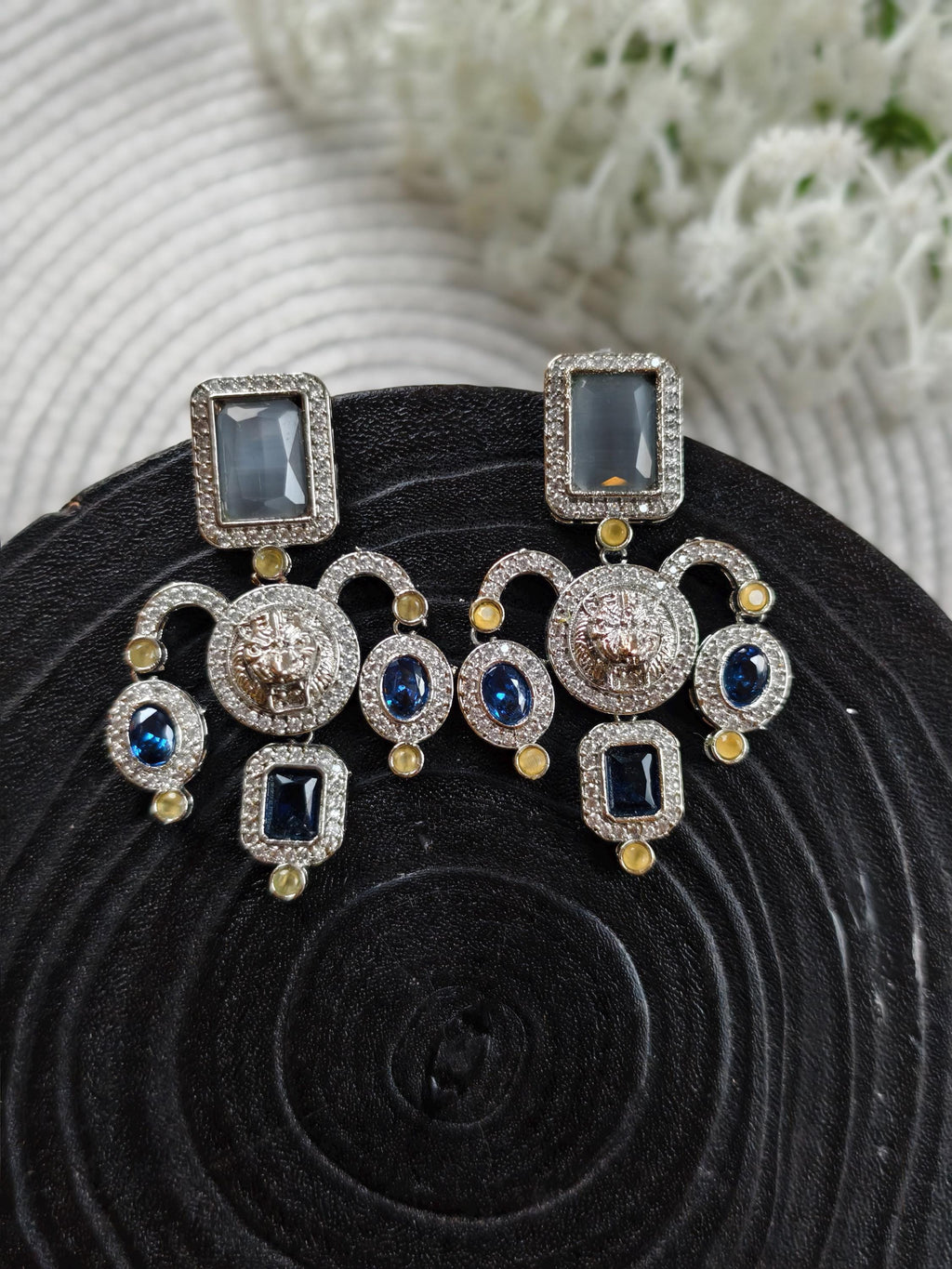 Sabyasachi Inspired Earrings: Antique Gold Finish, Silver Plated