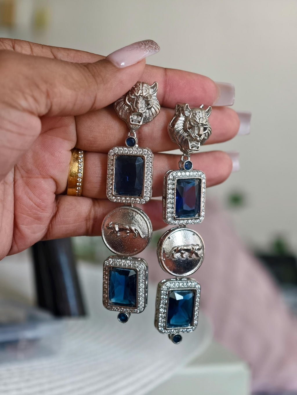 Sabyasachi Inspired Silver Finish Earrings: Indian Jewelry