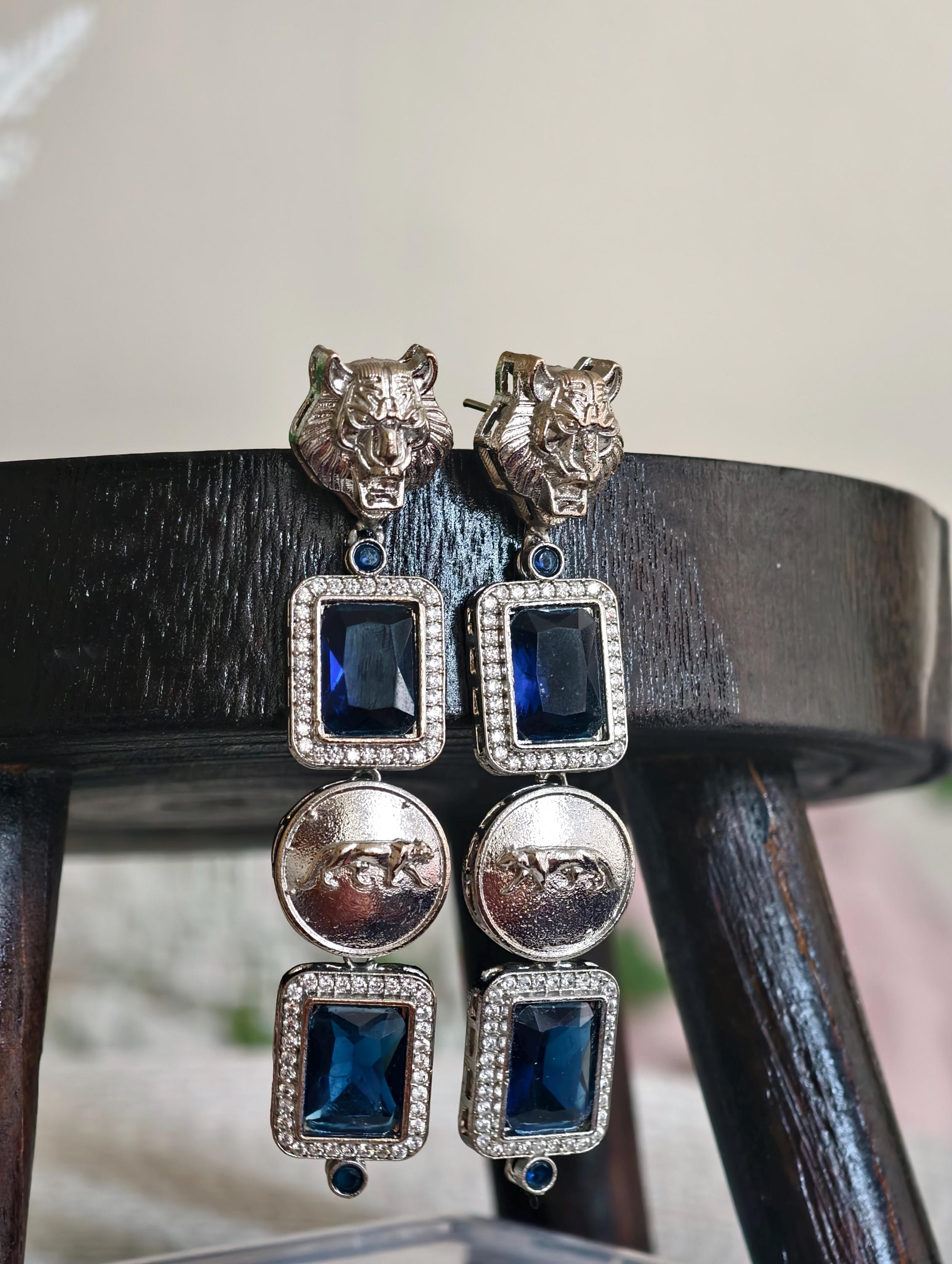 Sabyasachi Inspired Silver Finish Earrings: Indian Jewelry