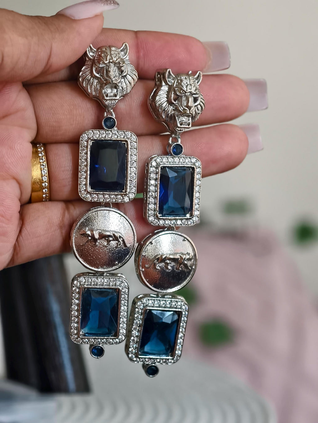 Sabyasachi Inspired Silver Finish Earrings: Indian Jewelry