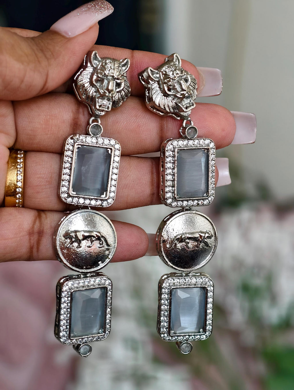 Sabyasachi Inspired Silver Finish Earrings: Indian Jewelry