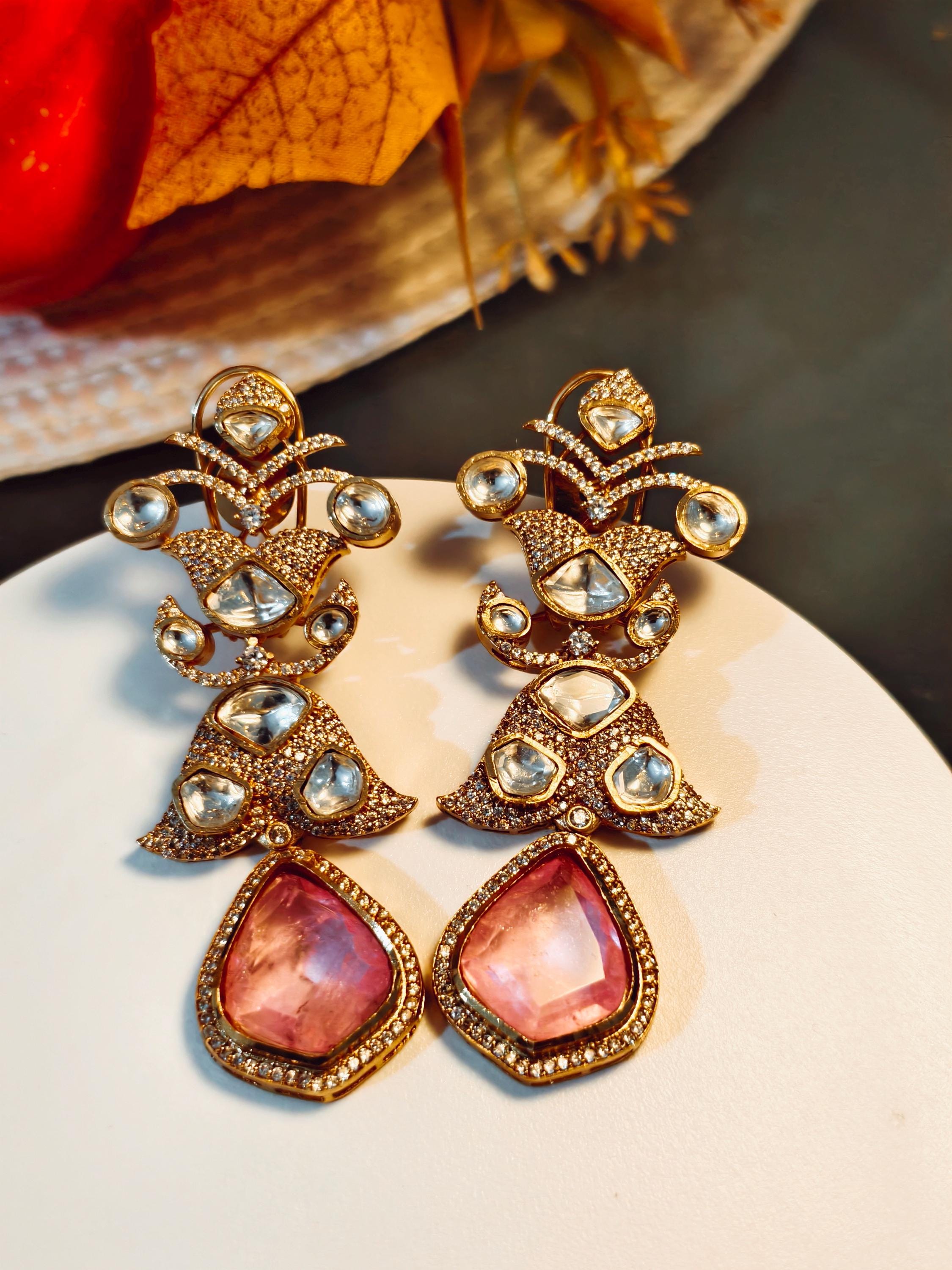 Kundan Statement Earrings: Indian Jewelry, Traditional Style