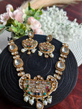 Kundan Neckset with detailed trendy design with earrings  | Indian Jewellery