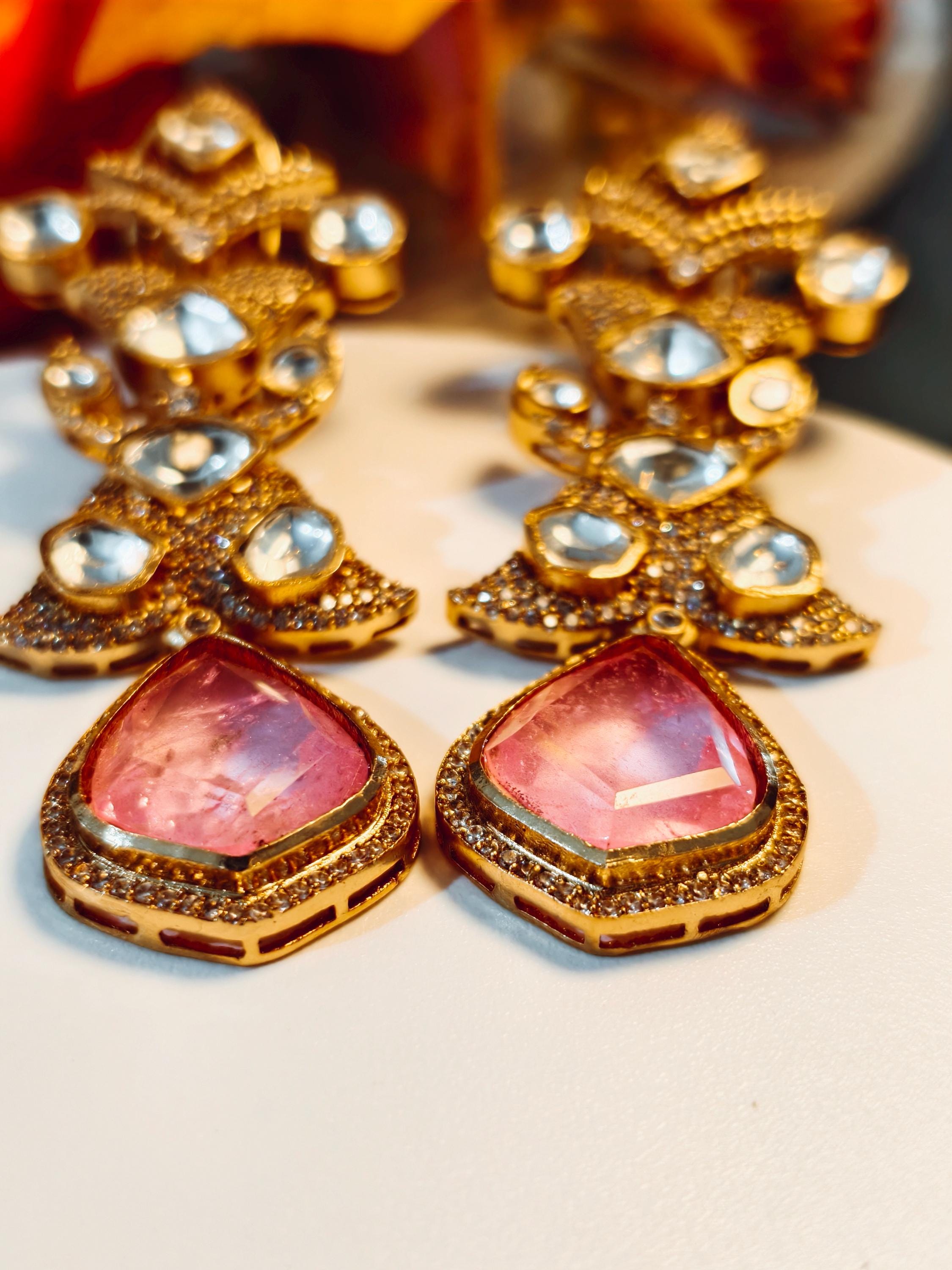 Kundan Statement Earrings: Indian Jewelry, Traditional Style
