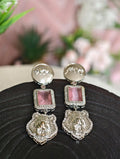 Sabyasachi Inspired Silver Finish Earrings: Indian Jewelry