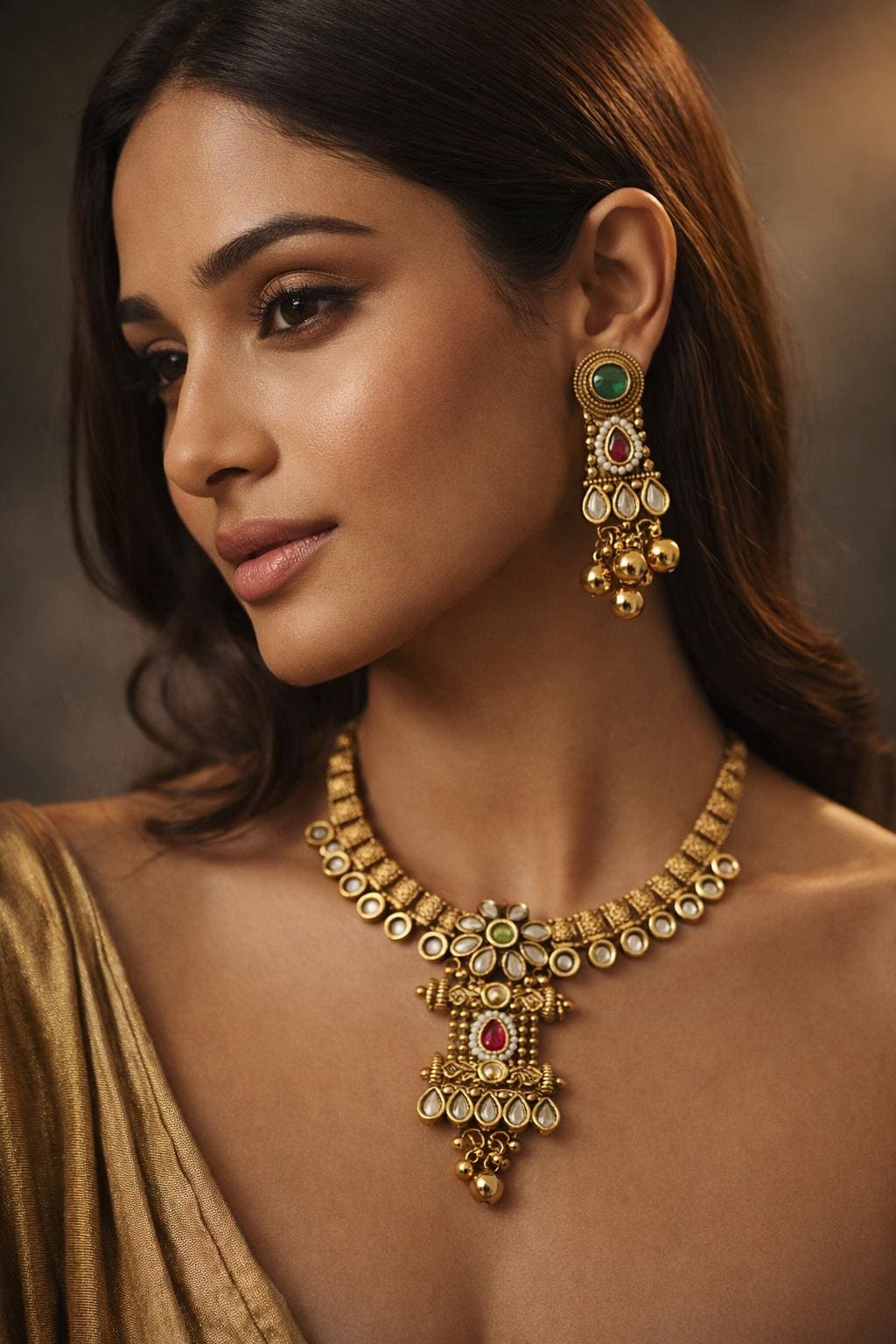 Heritage Neckset | Indian Traditional Kundan Jewelry, Statement Necklace