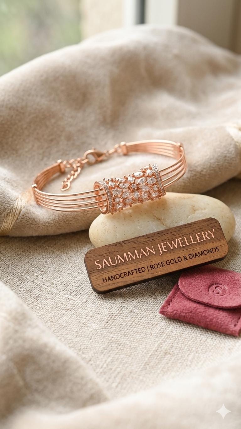 Rose Gold Multi-Wire Cuff Bracelet with Marquise Crystals  Bridal Wedding Jewelry Bangle
