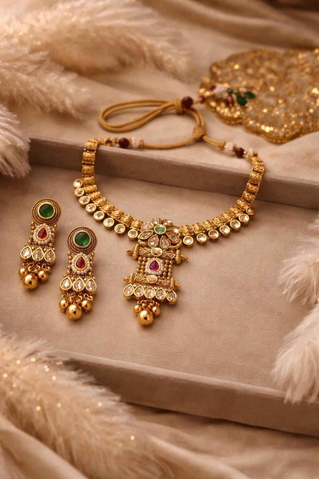 Heritage Neckset | Indian Traditional Kundan Jewelry, Statement Necklace