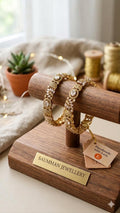 Gold Plated CZ Stone Bangles, Handmade Indian Wedding Bridal Jewelry