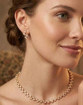 Crystal Leaf Branch Jewelry Set, Gold Marquise Necklace and Earrings, Botanical Bridal Accessories