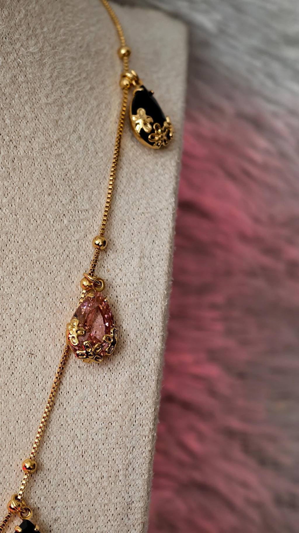 Dainty Teardrop Charm Necklace, Gold Fill, Pear Cut Emerald CZ, Minimalist Boho Jewelry