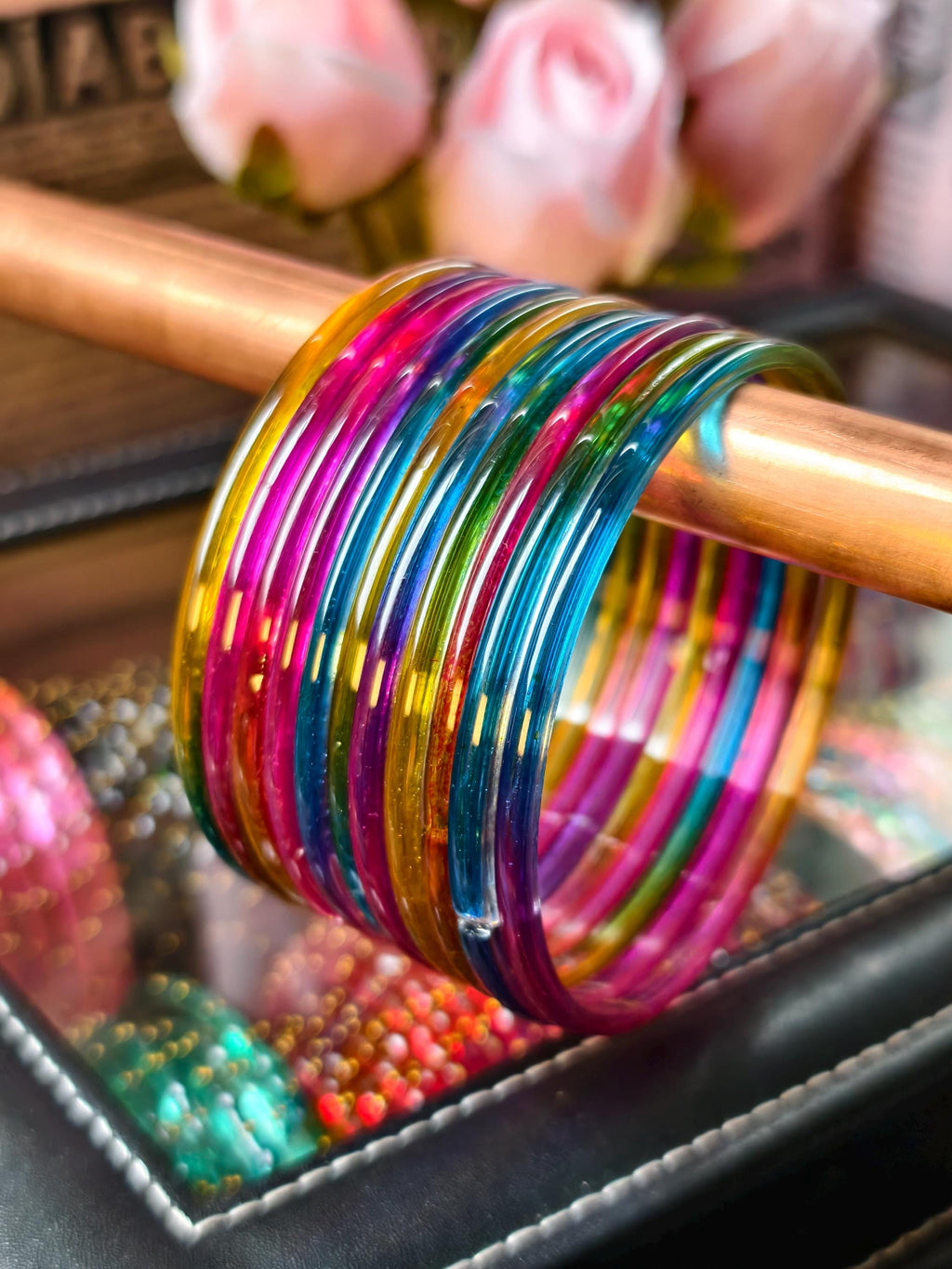 Kashmiri Ghungru Bangles ( 8 Pieces) , Jelly Bangles | Water Bangles | Raindrop Bangles (Set of 10-12)