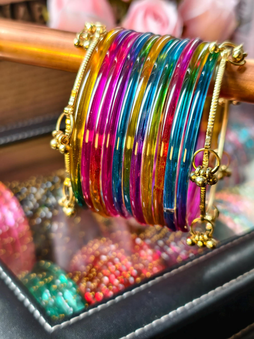 Kashmiri Ghungru Bangles ( 8 Pieces) , Jelly Bangles | Water Bangles | Raindrop Bangles (Set of 10-12)