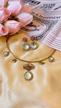 Gold Plated Elephant Hasli Necklace Set  Kundan Polki Choker  Traditional Indian Wedding Jewelry