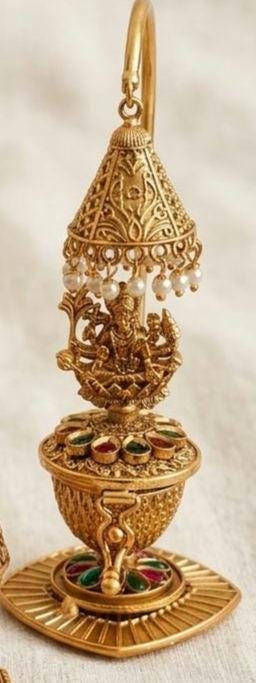 Antique Gold-Plated Brass Kumkum Dabbis | Ganesha, Peacock, Lakshmi Designs