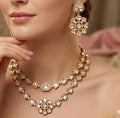 Tyani Inspired Kundan Necklace Set | Floral Chandbali Earrings, Uncut Polki Jewelry